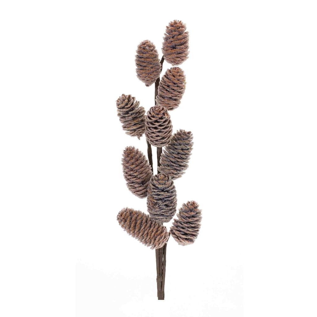 Set of 6 Glittered Pine Cone Christmas Artificial Sprays 24"