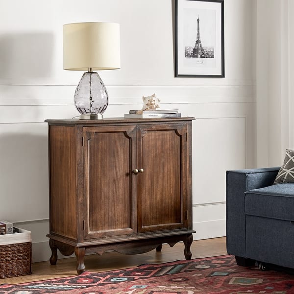 Pallantium 34"Tall-2 Door Farmhouse Style Accent Cabinet by HULALA HOME - Walnut