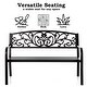 preview thumbnail 5 of 7, Gardenised Black Patio Garden Park Yard 50" Outdoor Steel Bench Powder Coated with Cast Iron Back