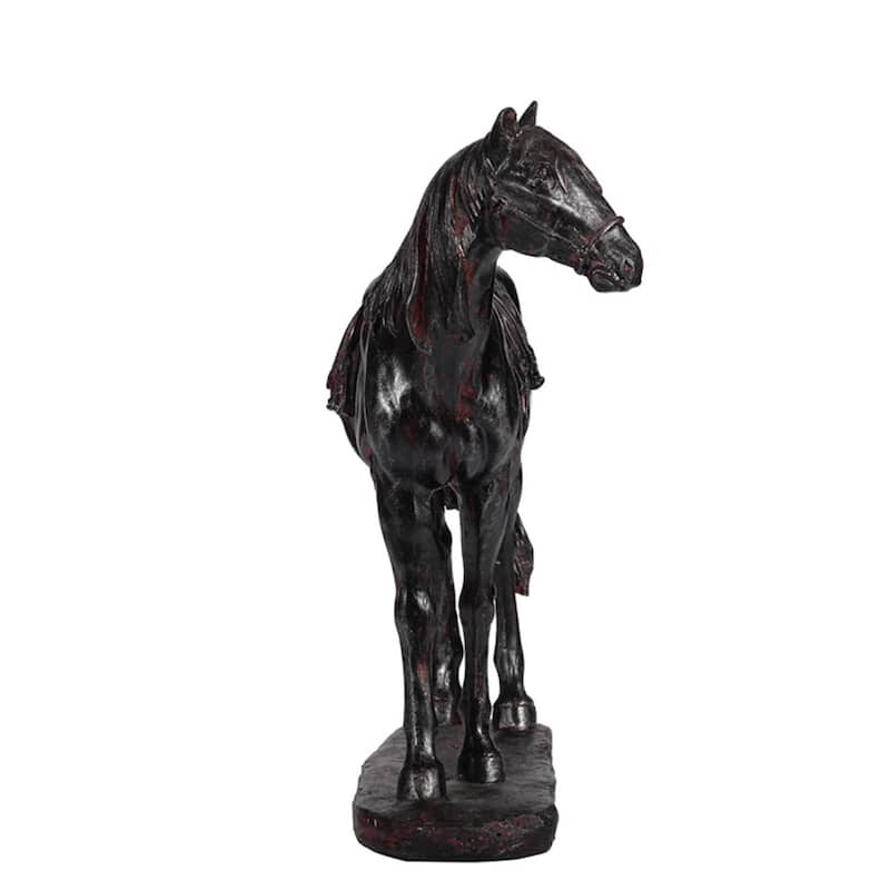 Standing Horse Sculpture with Base - 9.5" - Black