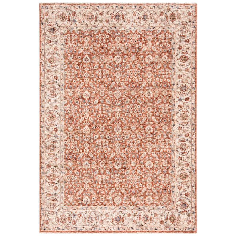 SAFAVIEH Heirloom Tamera Traditional Oriental Polyester Rug - 3' x 5' - Beige/Light Rust