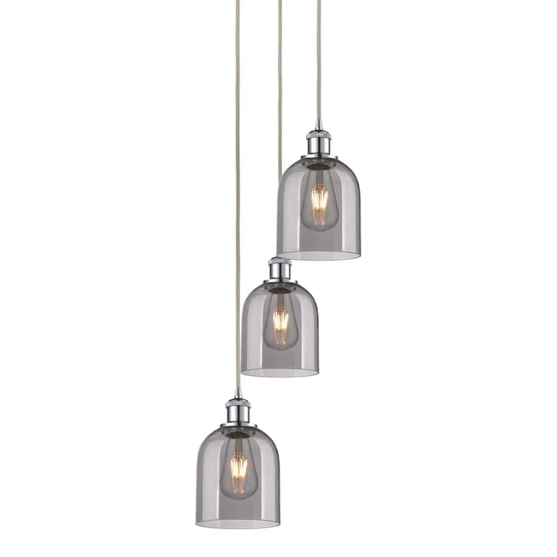 Innovations Lighting 113B-3P-30-12 Bella Pendant Bella 3 Light 12" - Polished Chrome / Light Smoke