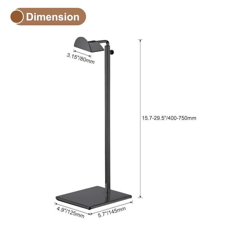 Purse Display Stand Set 2 Pack Metal Adjustable Height Handbag Rack - Black - Black