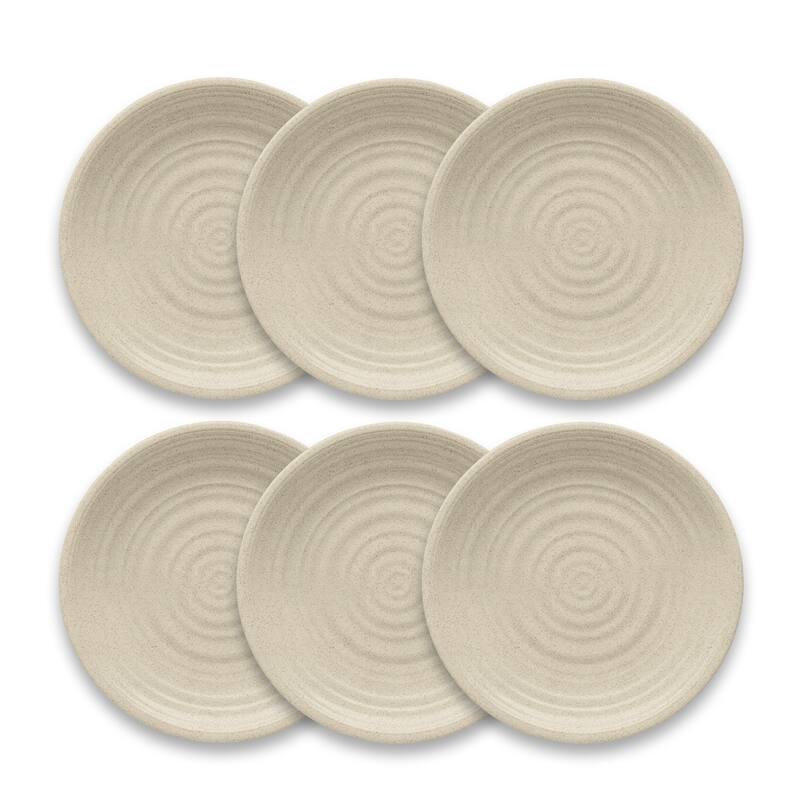 Abode Homewares by TarHong Planta Artisan Dinner Plate, 10.5 x 0.9", Set of 6 - Birch