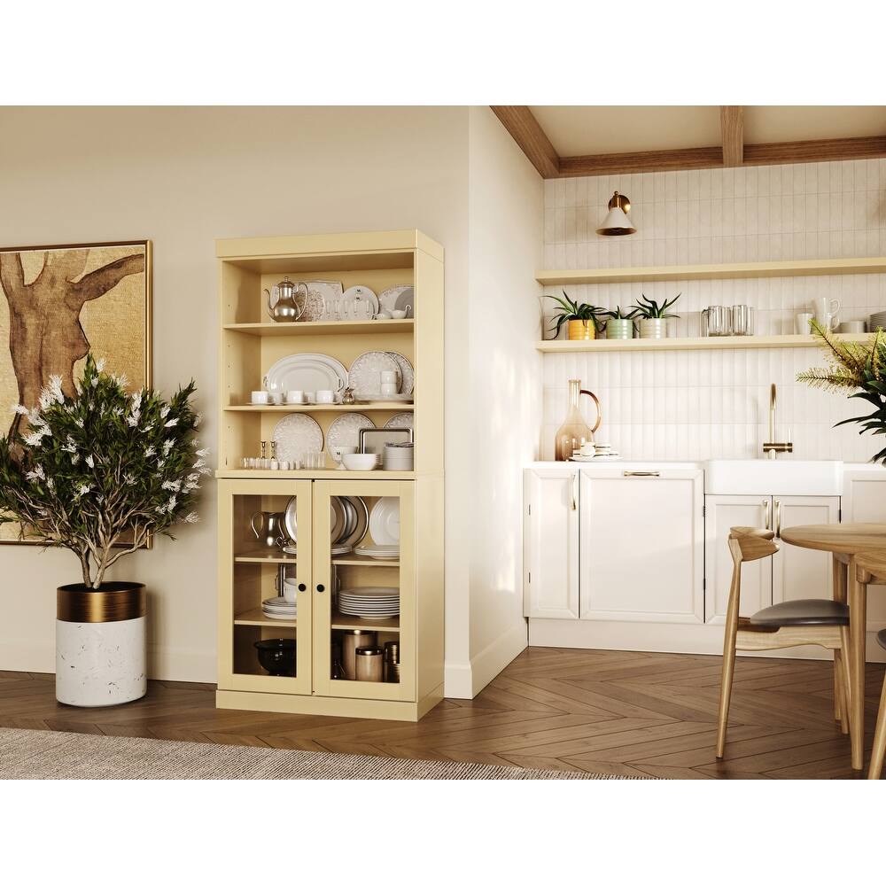 Palace Imports 100% Solid Wood Pantry Cabinet, Adjustable Shelves, 32" Wide, 71.5" Tall