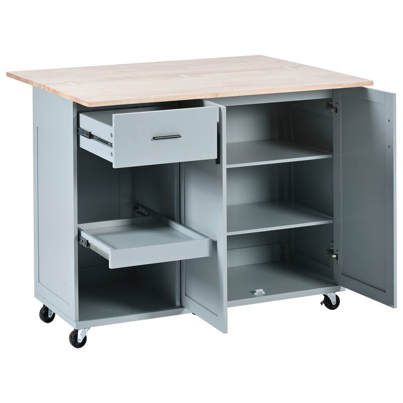 MDF Kitchen Cart with Towel Rack and Spice Rack and Drawer