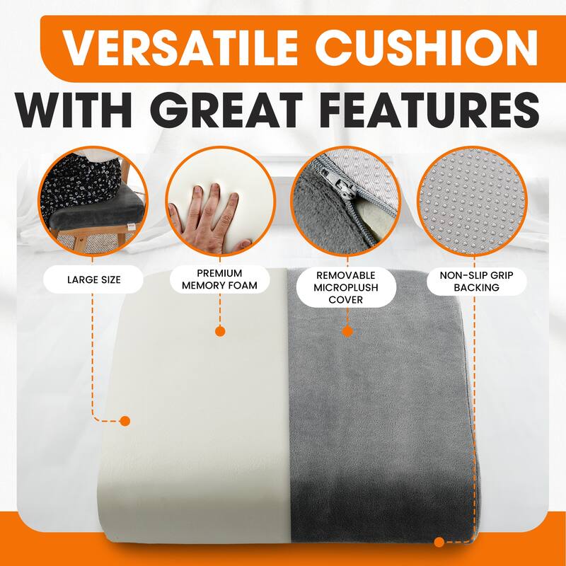 Cheer Collection Ultra Supportive Memory Foam Extra-Large Seat Cushion