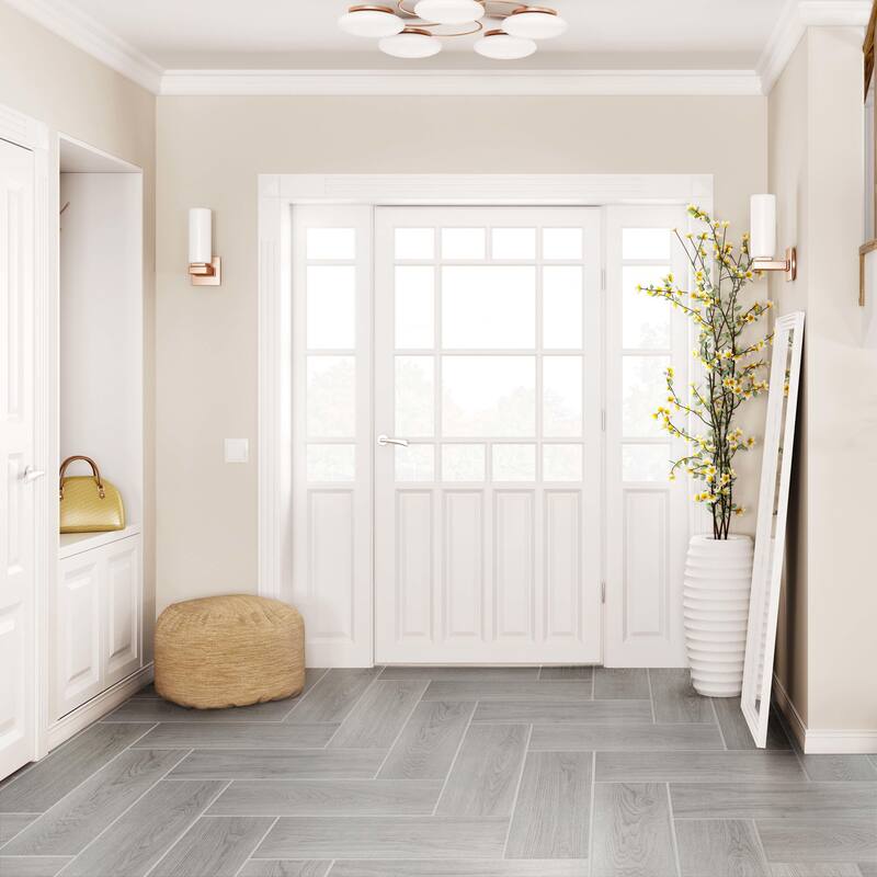 Merola Tile Fronda Perla 7-7/8" x 23-5/8" Ceramic Floor and Wall Tile
