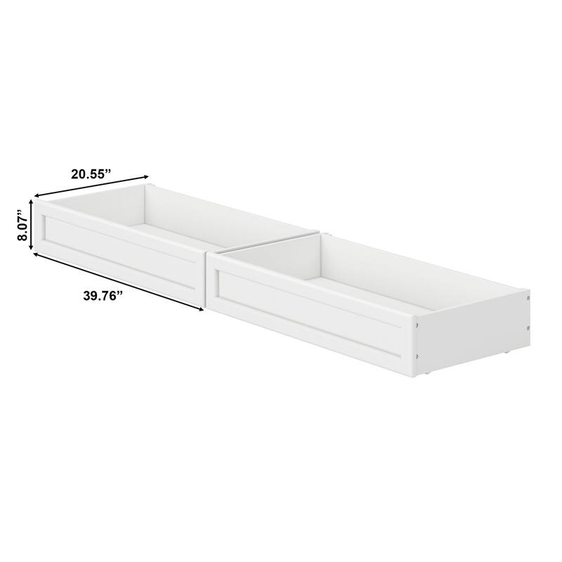Queen-King-Twin XL Mid-Century Modern Under Bed Storage Drawers