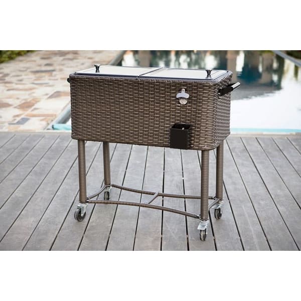 Permasteel 80 Qt. Wicker Patio Cooler - Bed Bath & Beyond - 17040633