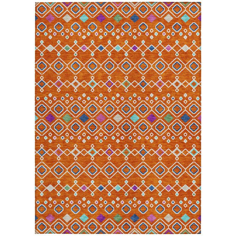 HomeRoots Geometric Modern Rectangle Outdoor Rug