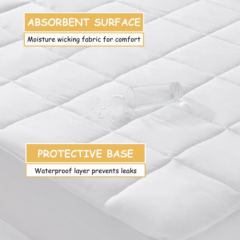Simmons Waterproof and Moisture Wicking Mattress Pad - White