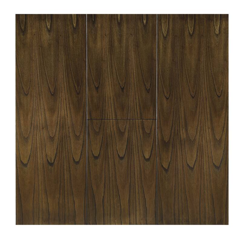 Transitional Brown Finish Dining Table with Lower Display Shelf and Extension Leaf Mindy Veneer Wood Dining Room Furnitu