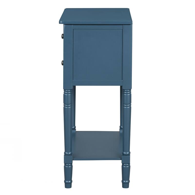 Narrow Console Table, Slim Sofa Table with Three Storage Drawers and Bottom Shelf