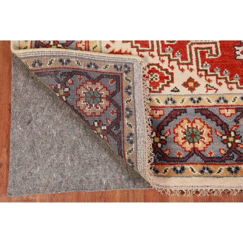 Hand Knotted Oriental 100% Wool Carpet Traditional Geometric Red Viss Area Rug - 9' 0'' X 6' 0''
