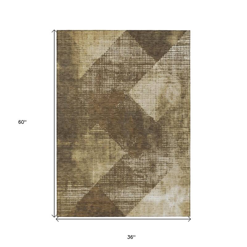 HomeRoots Geometric Transitional Rectangle Outdoor Rug