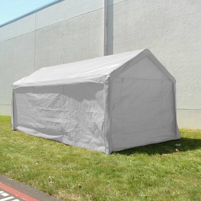 ALEKO Heavy Duty 10'x20' Gazebo Canopy Carport White Tent Removable Sidewalls