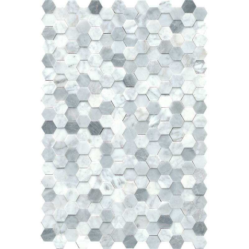 Emser Tile Link - 12" x 18" Square Geometric Mosaic Wall Tile - Honed