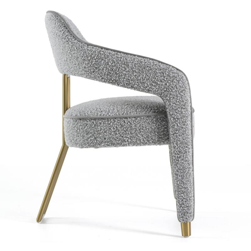 Modrest Kasem Modern Grey Fabric & Gold Dining Chair