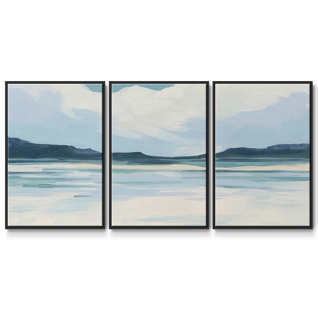 Cream Coastline II - Multi Piece Framed Canvas