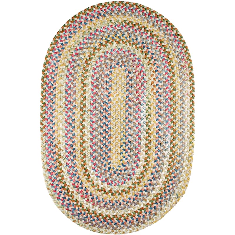 Rhody Rug Charisma Indoor/ Outdoor Braided Area Rug - 5' x 8' Oval - Champagne