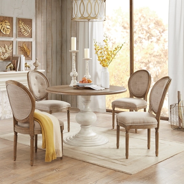 Cream dining room sales table and chairs