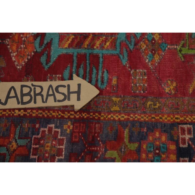 Hand Knotted Oriental 100% Wool Carpet Traditional Geometric Red Heriz Runner Rug - 10' 0'' X 3' 6''