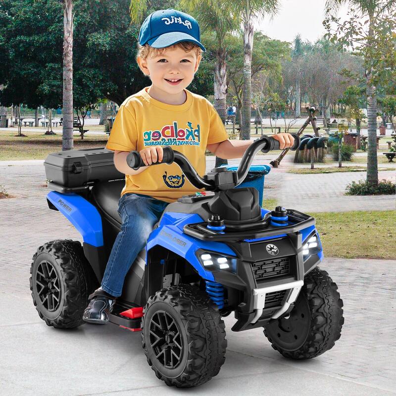 Gymax 6V Kids Ride On ATV w/ Music & Spray Function USB Port Storage