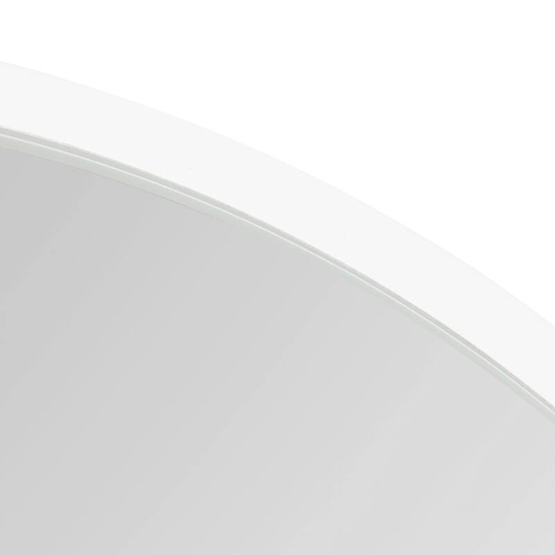 Kate and Laurel Wheeler Round Framed Wall Mirror - 24" Diameter - White
