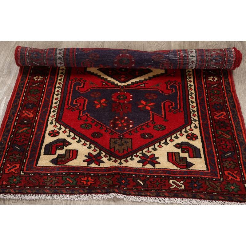 Tribal Traditional Hamedan Persian Area Rug Wool Hand-knotted Carpet - 3'4" x 4'7"