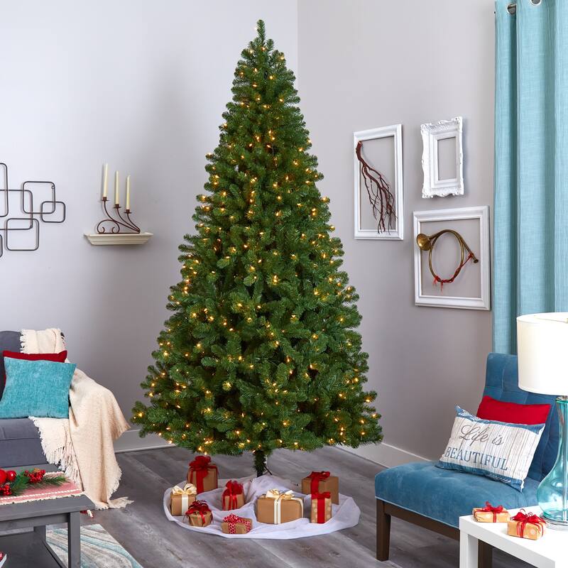 9’ Pre-Lit Virginia Fir Artificial Christmas Tree, Clear Lights - 9 Foot