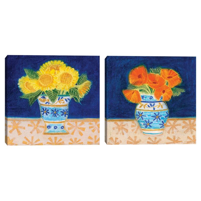 Mexican Poppies & Mexican Sunflowers by Maret Hensick Canvas Art Prints
