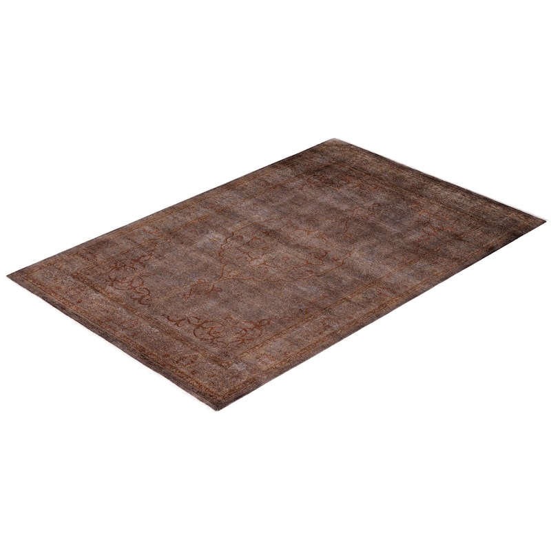 Overdyed One-of-a-Kind Hand-Knotted Area Rug - Brown - 4' 8" x 7' 1"