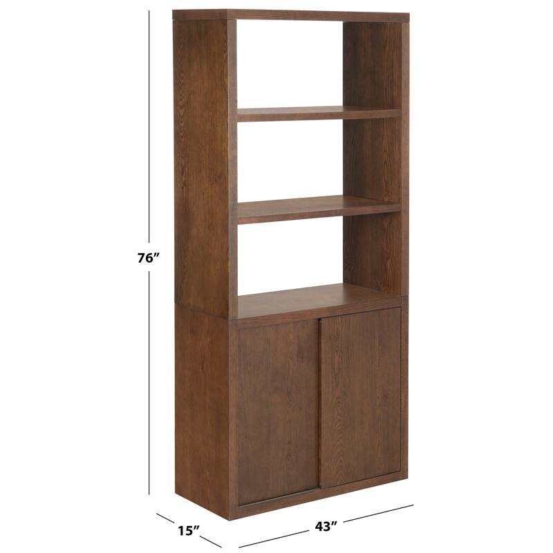 SAFAVIEH Couture Elanna Wood 4-Shelf Bookcase - 43"W x 15"D x 76"H