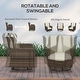 preview thumbnail 14 of 23, Outsunny 4 Piece PE Wicker Patio Furniture Set, Conversation Set with 2 360° Swivel Rocking Armchairs, 1 Loveseat Sofa