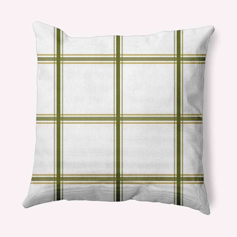 Geometric Indoor/Outdoor Throw Pillow - 18" x 18" - Olive