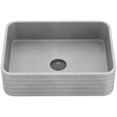 VIGO Cadman 18"L x 13"W x 5"H Concreto Stone Rectangular Bathroom Vessel Sink