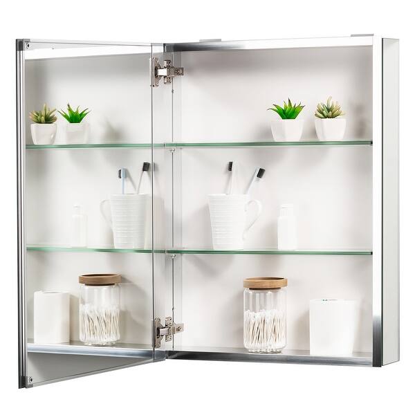 Shop Recessed Frameless 1 Door Medicine Cabinet With 2 Adjustable Shelves Overstock 31664579