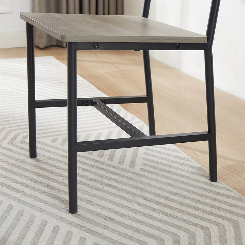 Dining Table Set,Barstool Dining Table with 2 Benches 2 Back Chairs