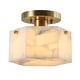 preview thumbnail 5 of 5, SAFAVIEH Kory 8-inch Alabaster & Metal Semi-Flush Mount - 8" W x 8" D x 7" H