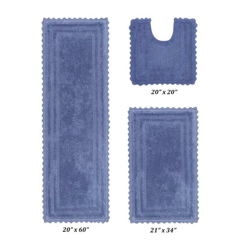 Better Trends Bath Rugs Set 100% Cotton Soft & Water Absorbent Tufted Bathroom Rug for Shower, Sink Bath Mats Lilly Crochet