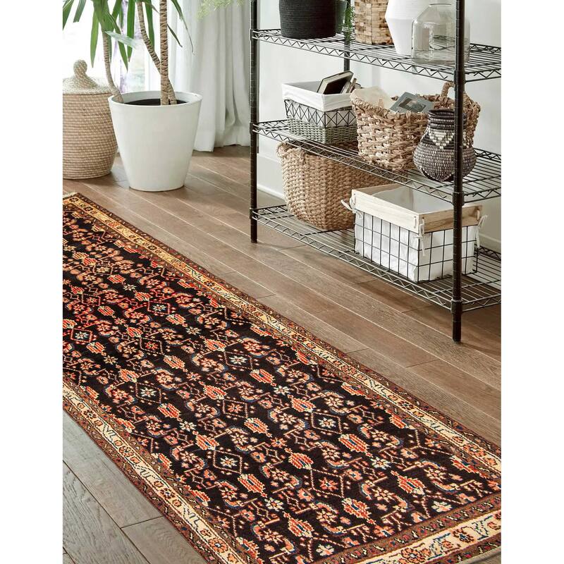 ECARPETGALLERY Hand-knotted Andelz Brown Wool Rug - 3'5 x 8'11