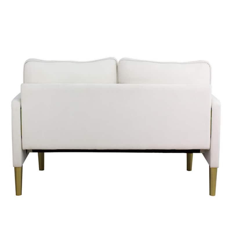 Contemporary Mid Century Style 3 Seater Linen Sofa with Armrest Pockets Premium Upholstery - 65.4 × 29.1 × 33.9 inches