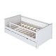 preview thumbnail 23 of 22, Twin Platform Bed with Guardrail, Trundle, and Semi-Enclosed Fence, Pink