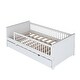 preview thumbnail 11 of 12, Wood Twin Size Platform Bed with Trundle, Trundle Bed with Guardrail for Toddler,Child,White