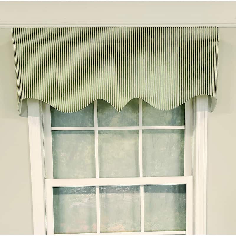 RLF Home Design MG-Ticking Stripe Regal Window Valance - Green