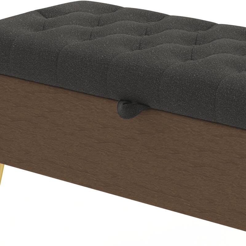 Modern Storage Ottoman Bench Upholstered Bedroom Bench