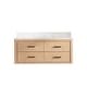 preview thumbnail 55 of 106, Cristo Floating Bath Vanity with White Quartz Stone Top without Mirror 48 in. - Fir Wood Brown