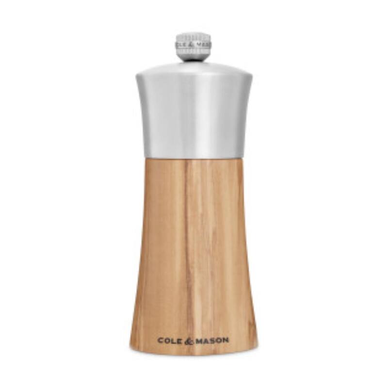 Cole & Mason Bromley Olive Wood Salt Mill with Adjustable Grind 6"