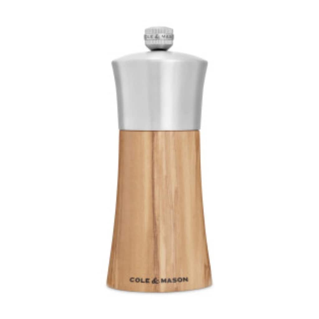 Cole & Mason Bromley Olive Wood Salt Mill with Adjustable Grind 6"